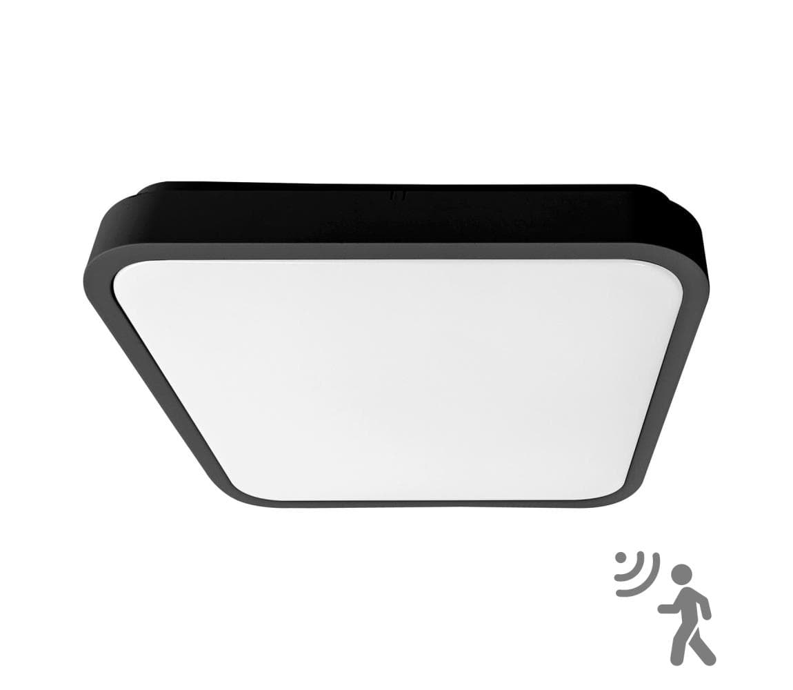 Brilagi - LED kúpeľňové stropné svietidlo so senzorom ZENNA LED/12W/230V 24x24 cm IP44 čierna BRW3094-12W/HF/CR