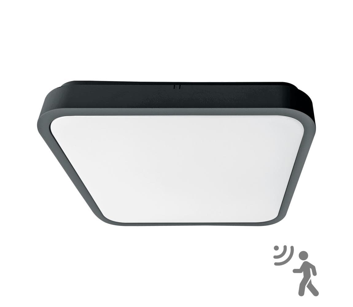 Brilagi-LED Kúpeľňové stropné svietidlo so senzorom ZENNA LED/18W/230V 28,5x28,5 cm IP44 antracit BRW3094-18W/HF/AN