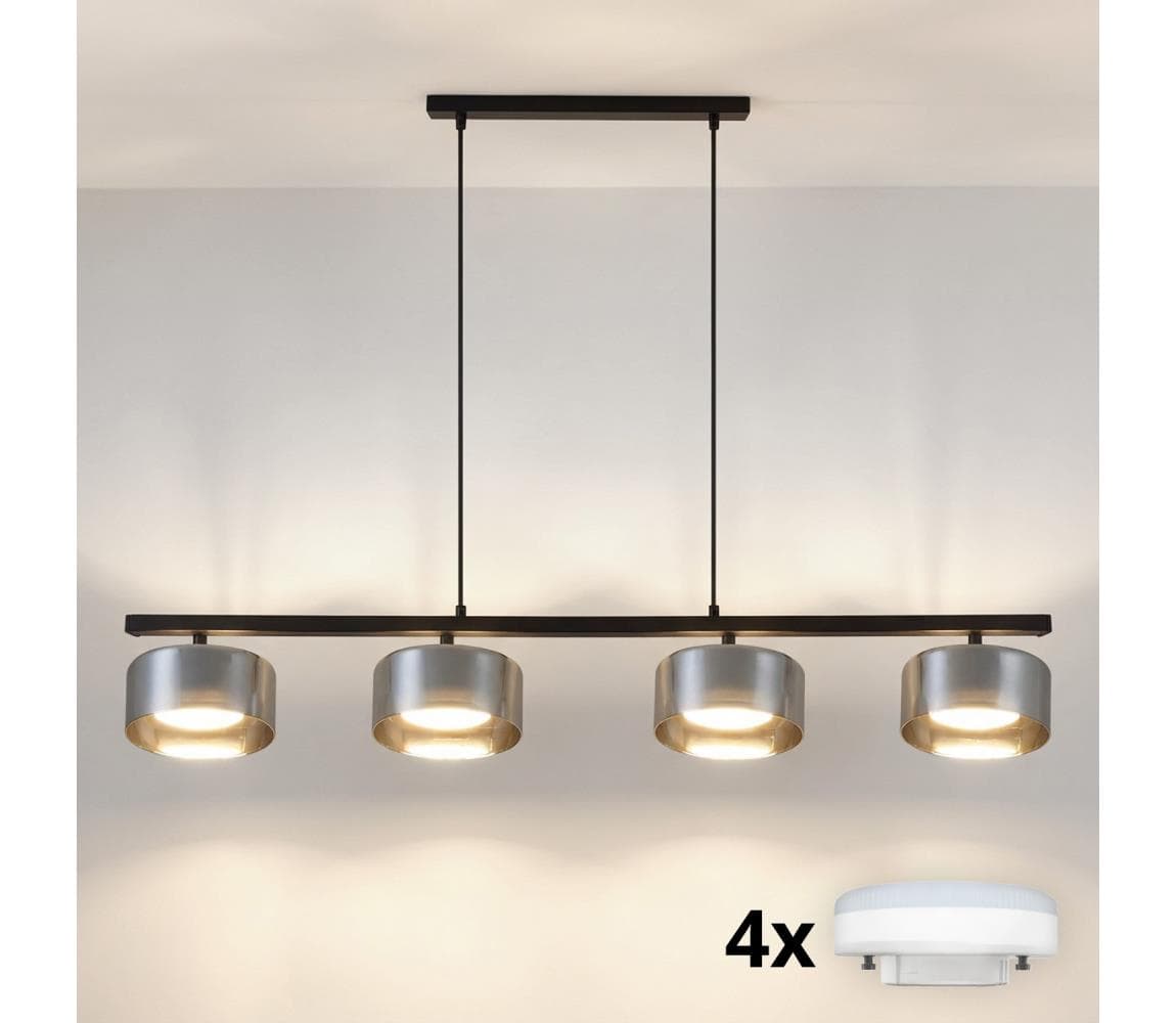 Brilagi - LED Luster na lane AURA LUX 4xGX53/30W/230V čierna/dymová WO-OEM-CF-20-BK