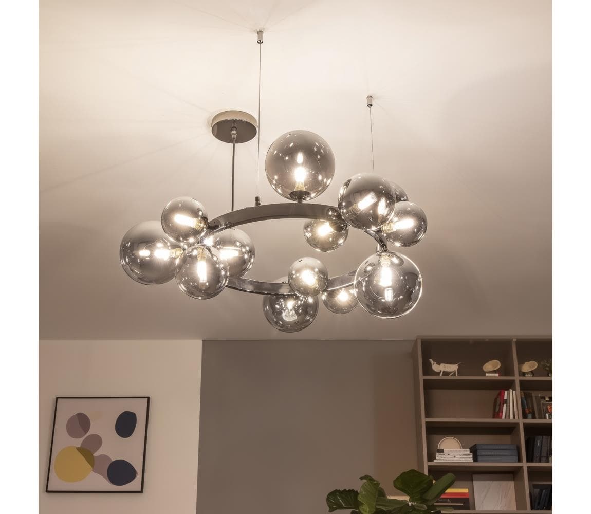 Brilagi - LED luster na lane MILLA 15xG9/3W/230V čierny chróm/dymové 6010-15CS