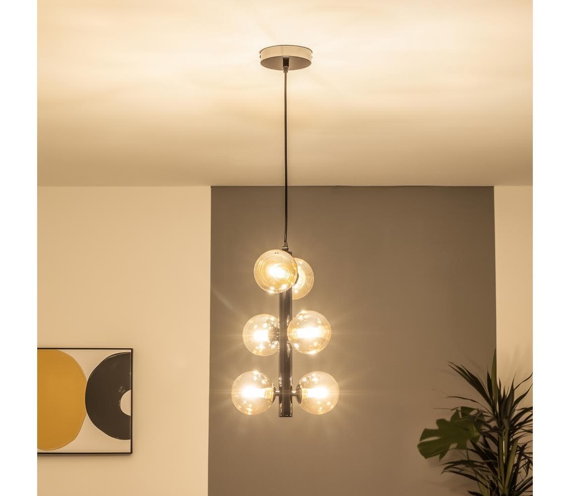 Brilagi - LED luster na lane MILLA 6xG9/3W/230V čierny chróm/zlatá 6010-6CA