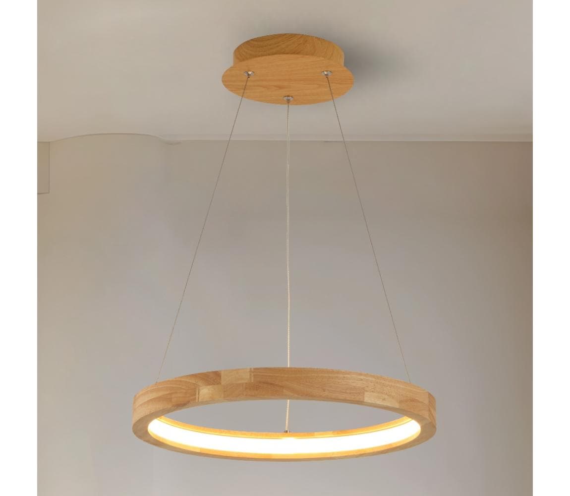 Brilagi - LED luster na lane UMEA WOOD, LED/30W/230V, priemer 40 cm, drevo BRI447