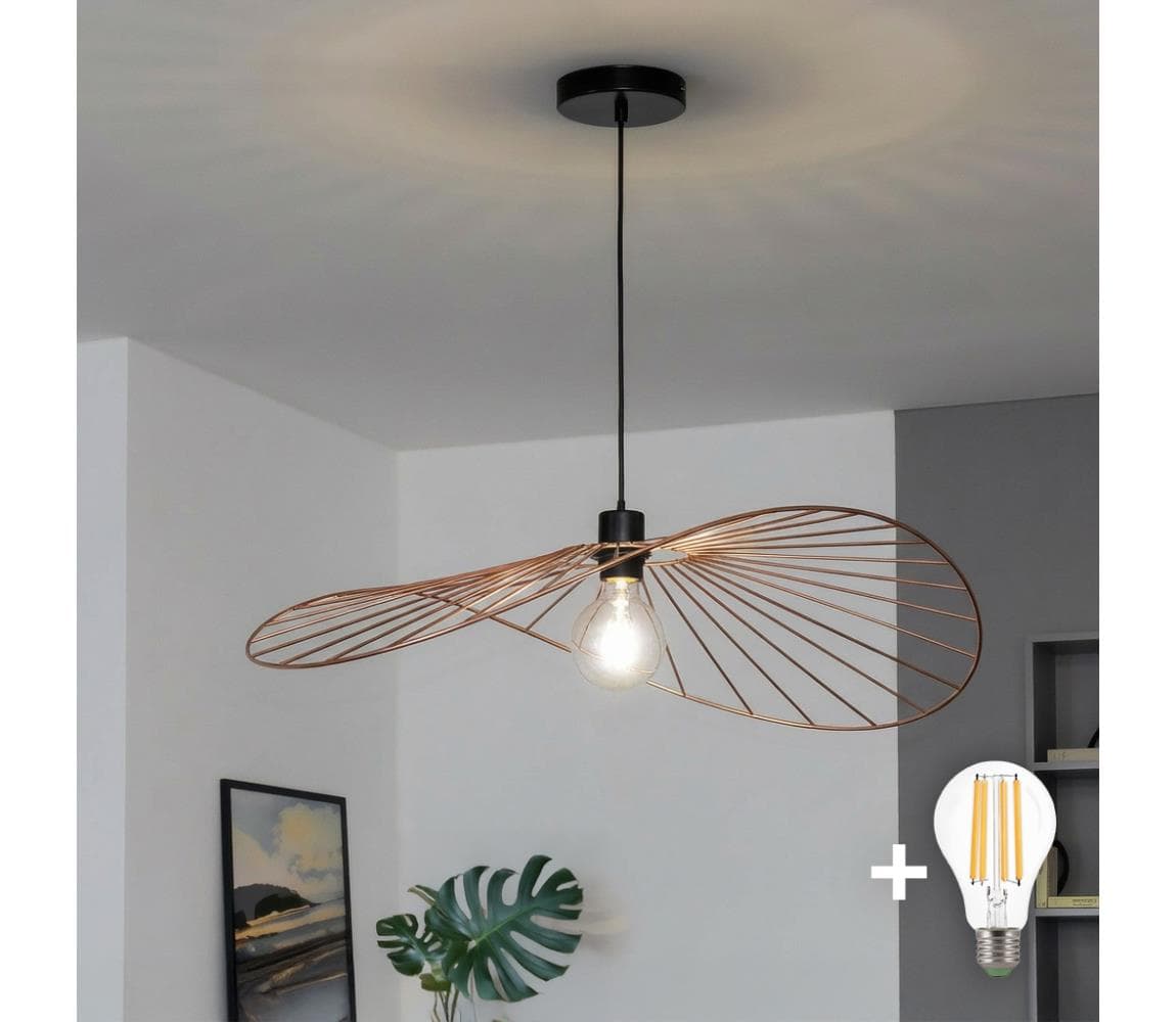 Brilagi - LED luster na lankách CERIA WIRE 1xE27/40W/230V 60x80 cm bronzový BG3987+EG300147