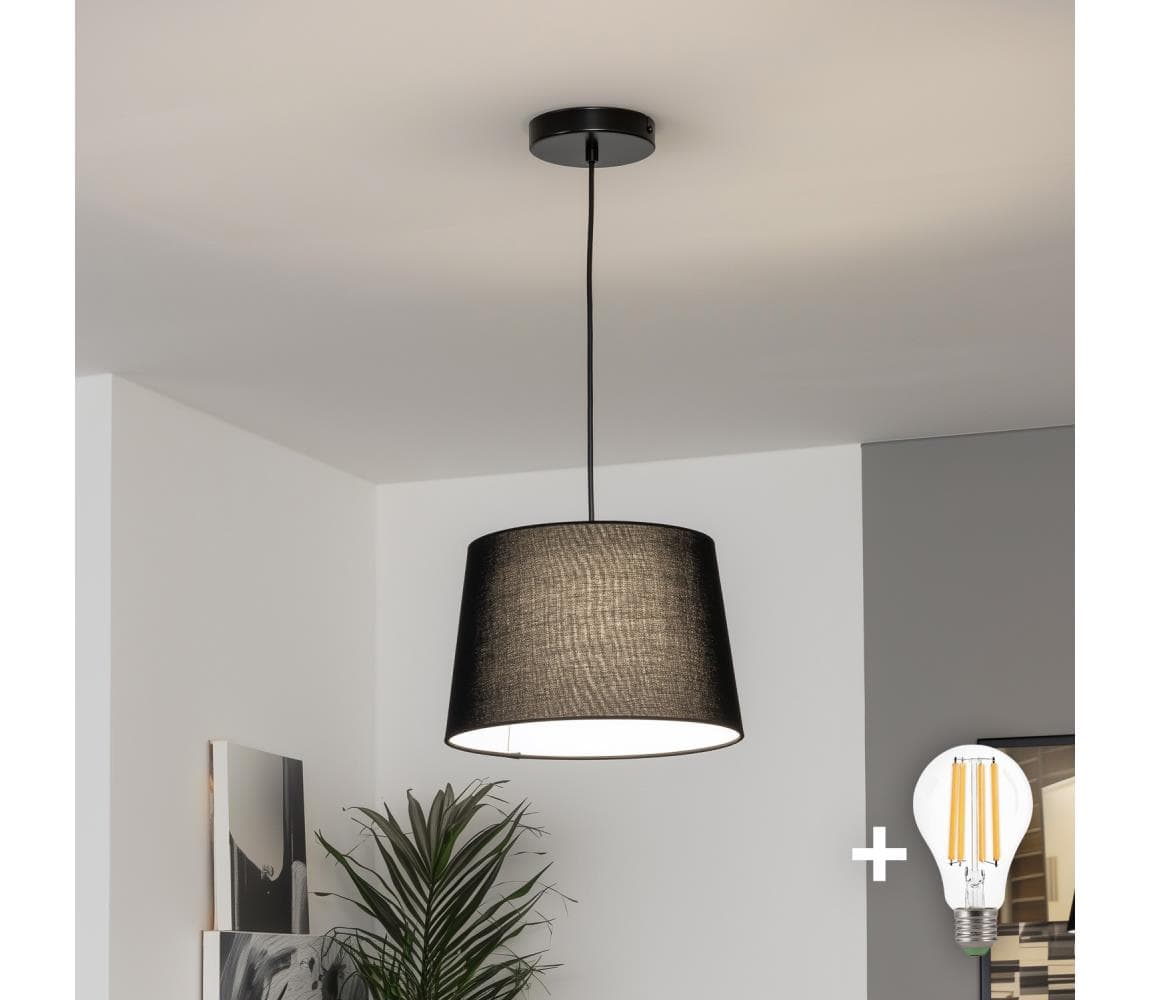 Brilagi - LED luster na lanku CERIA 1xE27/40W/230V pr. 30 cm čierna BG3987+EG781038