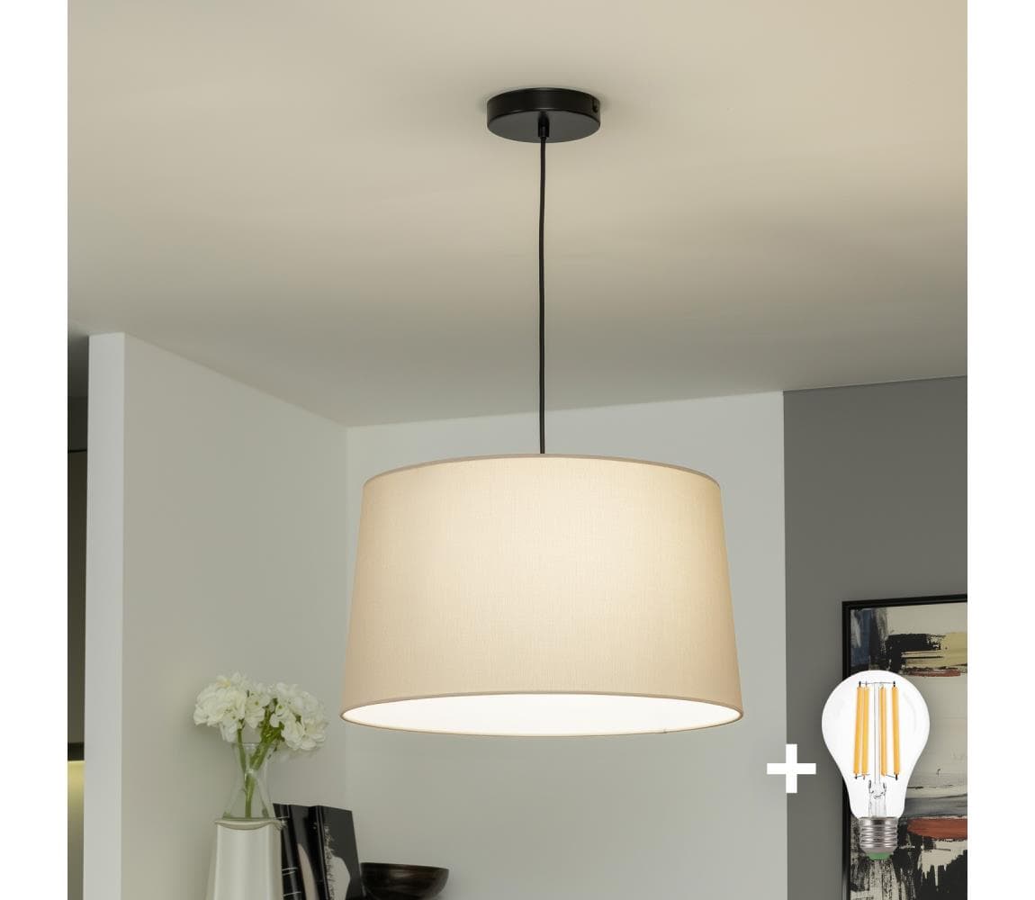 Brilagi - LED luster na lanku CERIA 1xE27/40W/230V, pr. 45 cm, béžový BG3987+EG781043