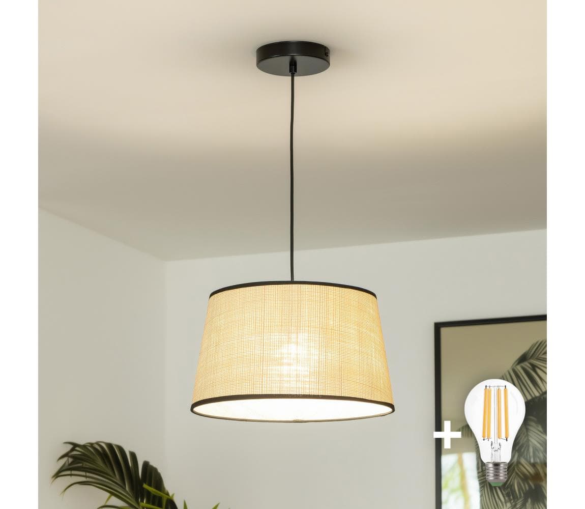 Brilagi - LED luster na lanku CERIA 1xE27/40W/230V, priemer 35 cm, béžový BG3987+EG781083
