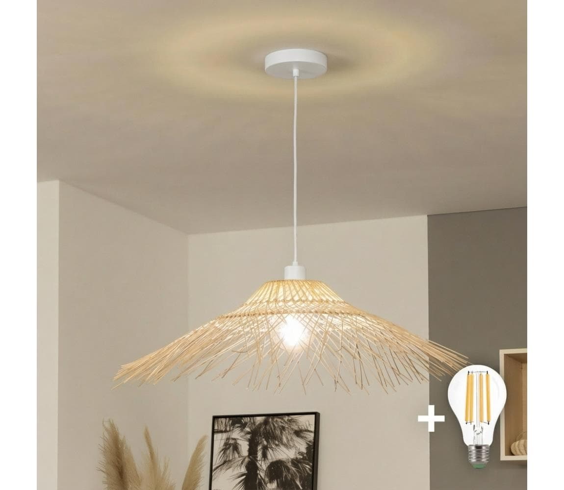 Brilagi - LED luster na lanku CERIA BOHO 1xE27/40W/230V pr. 100 cm bambus EG300171+EG781125