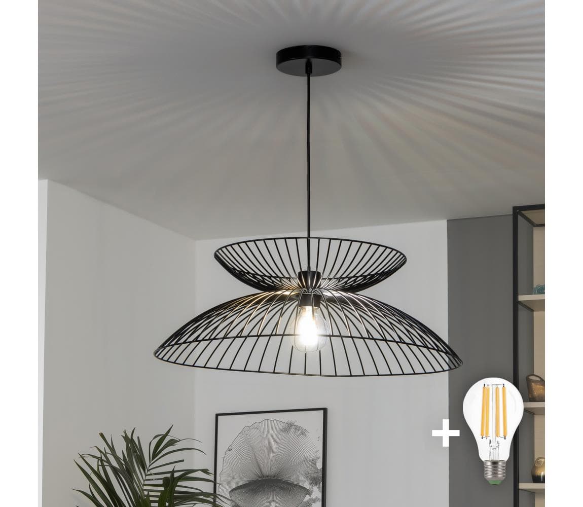 Brilagi - LED luster na lanku CERIA WIRE 1xE27/40W/230V pr. 60 cm čierna BG3987+EG300159+EG300161