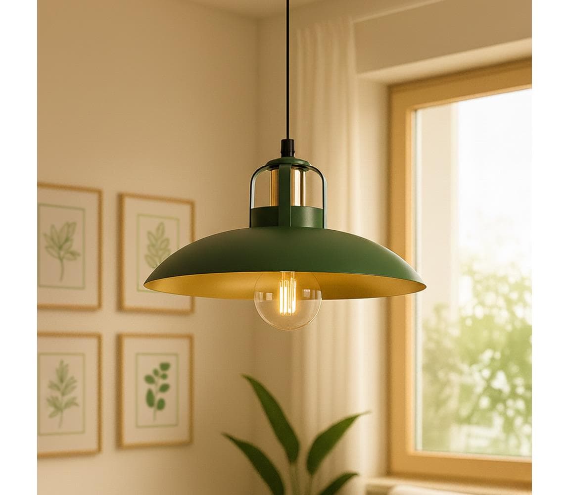 Brilagi - LED Luster na lanku FLAMENGO 1xE27/60W/230V zelená BG72379