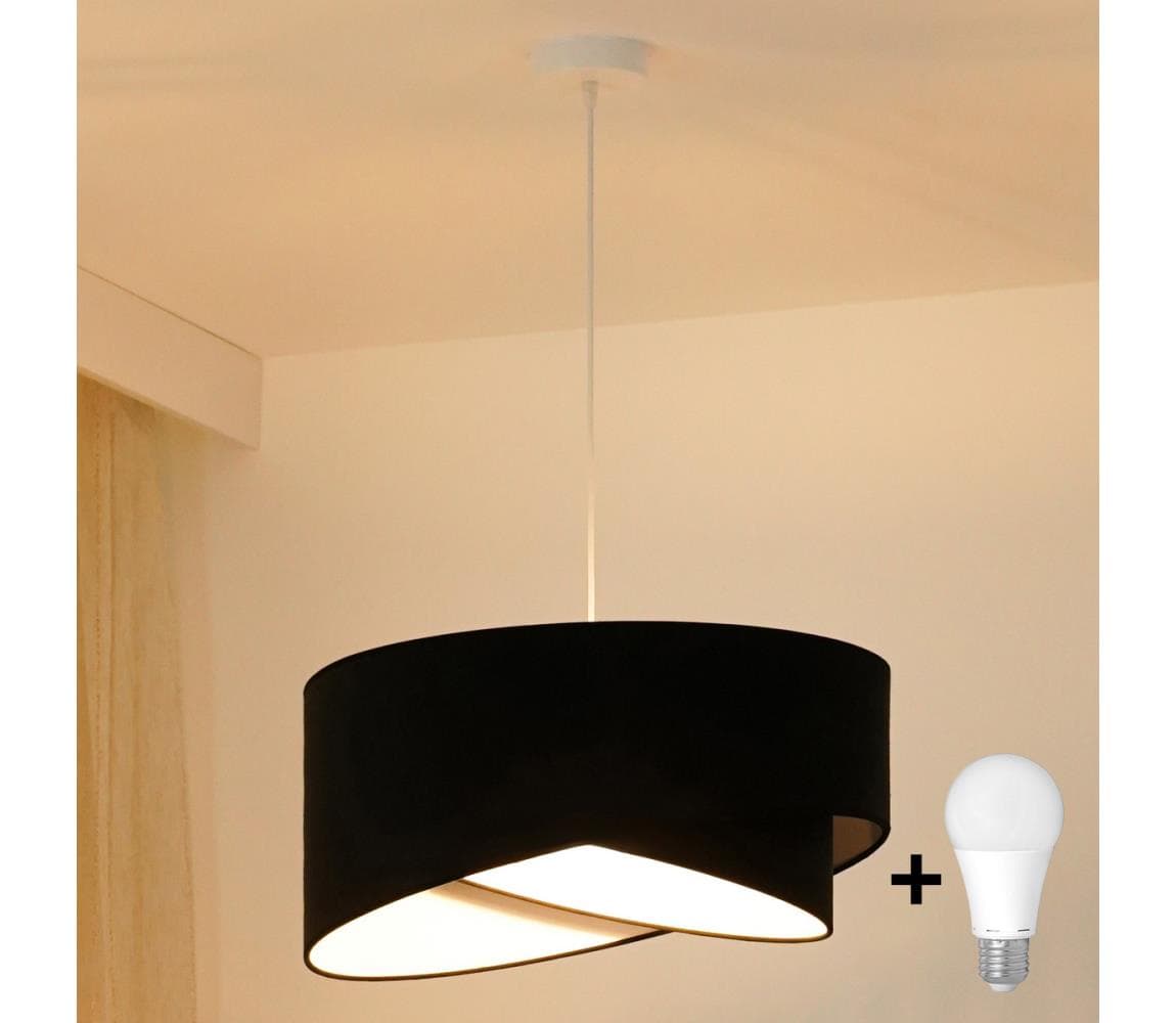 Brilagi - LED Luster na lanku LYRA 1xE27/15W/230V čierna/biela 8590828007487