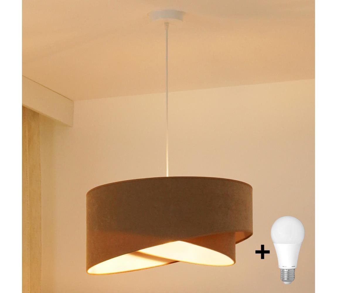 Brilagi - LED Luster na lanku LYRA 1xE27/15W/230V hnedá/biela 8590828007494