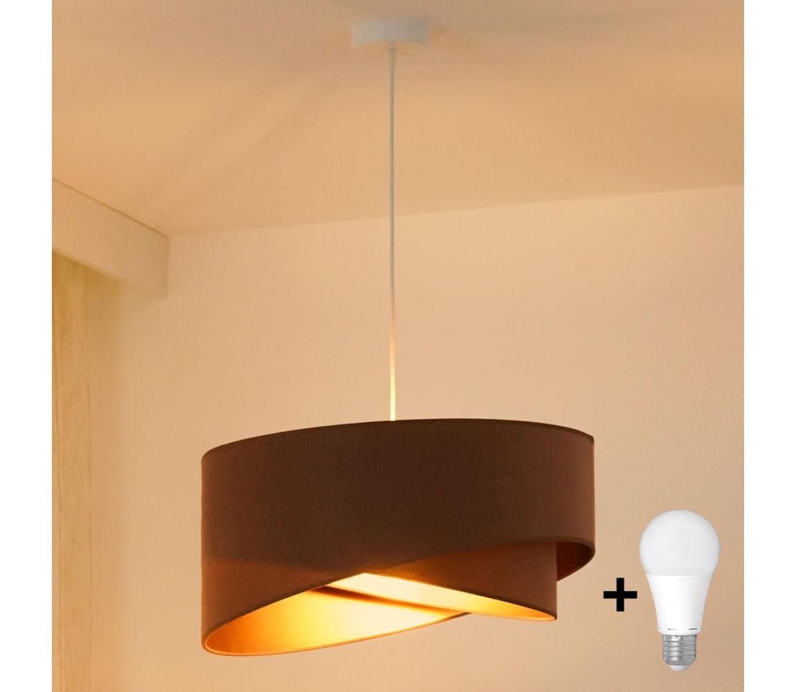 Brilagi - LED Luster na lanku LYRA 1xE27/15W/230V hnedá/zlatá 8590828007388