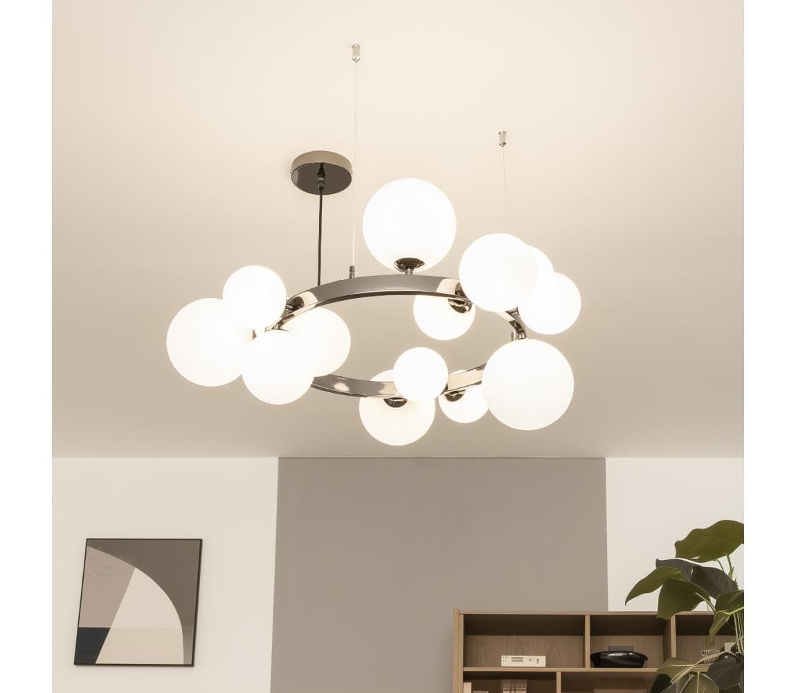 Brilagi - LED luster na lanku MILLA 15xG9/3W/230V čierny chróm/biela 6010-15CW