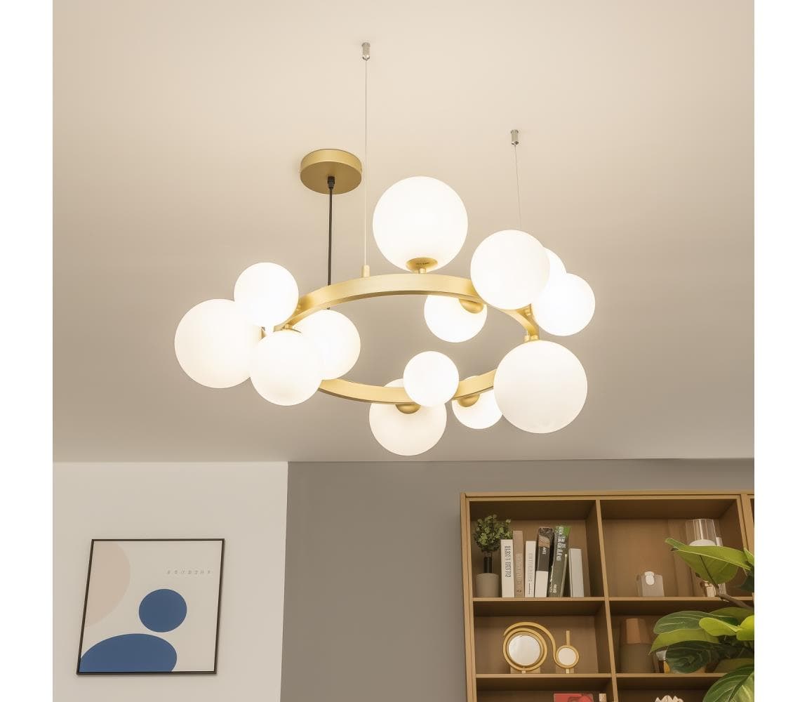 Brilagi - LED Luster na lanku MILLA 15xG9/3W/230V zlatá/biela 6010-15GW