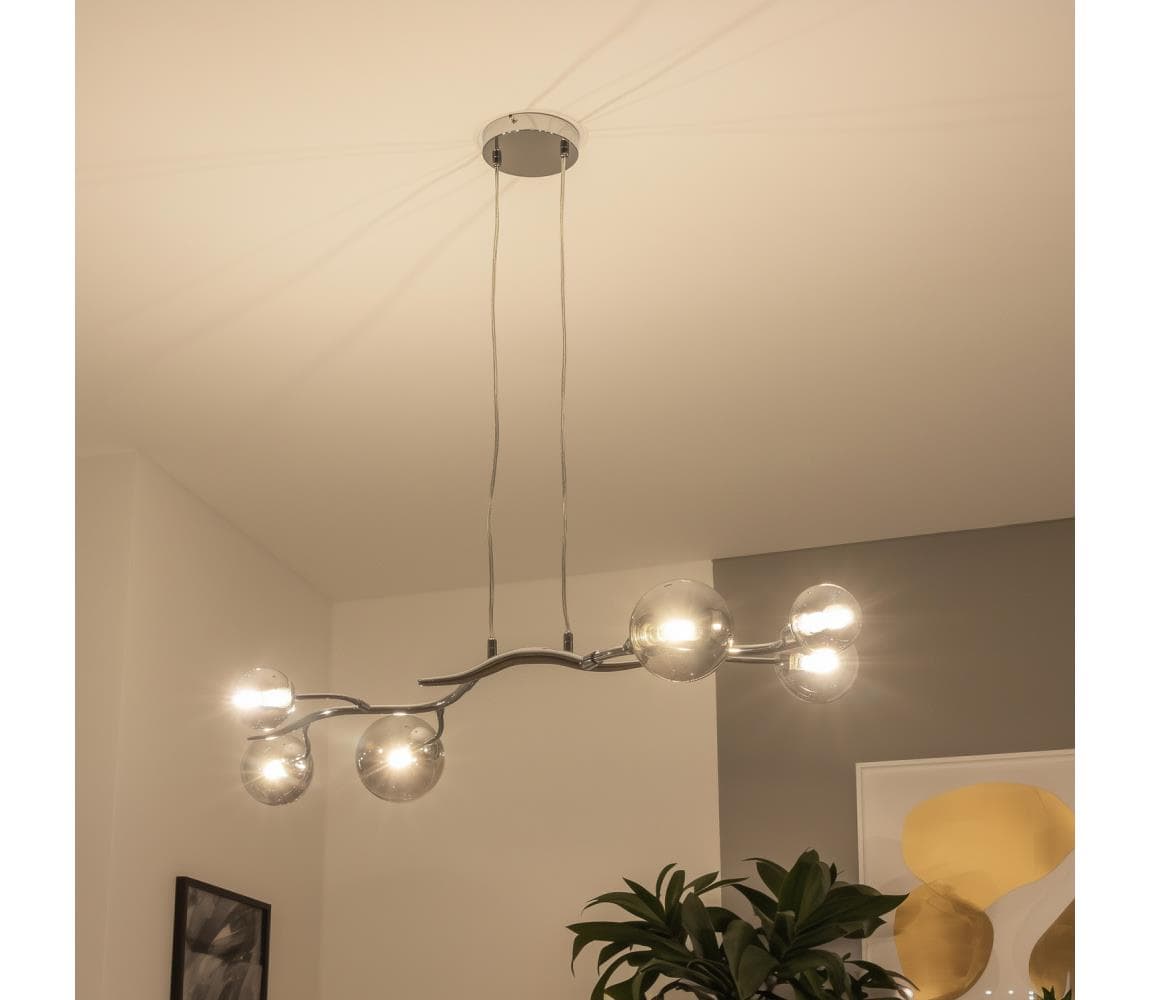 Brilagi - LED luster na lanku MISTEL 6xG9/3W/230V čierny chróm/dymová 3009-6PCS