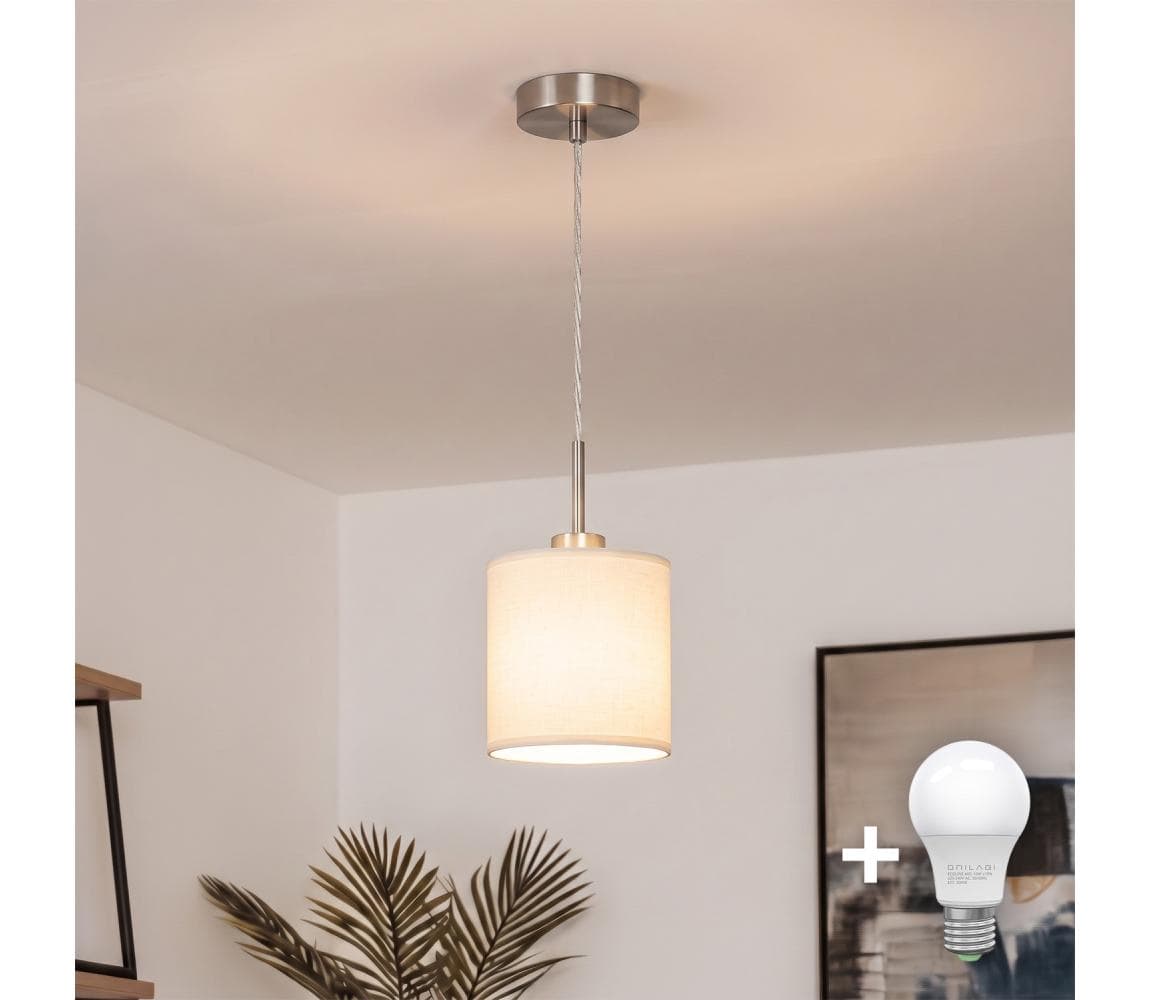 Brilagi - LED luster na lanku NUBILA 1xE27/60W/230V pr. 14 cm krémová EG32515+BG1585