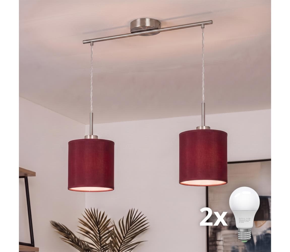 Brilagi - LED luster na lanku NUBILA 2xE27/60W/230V pompejská červená EG32519+2xBG1579