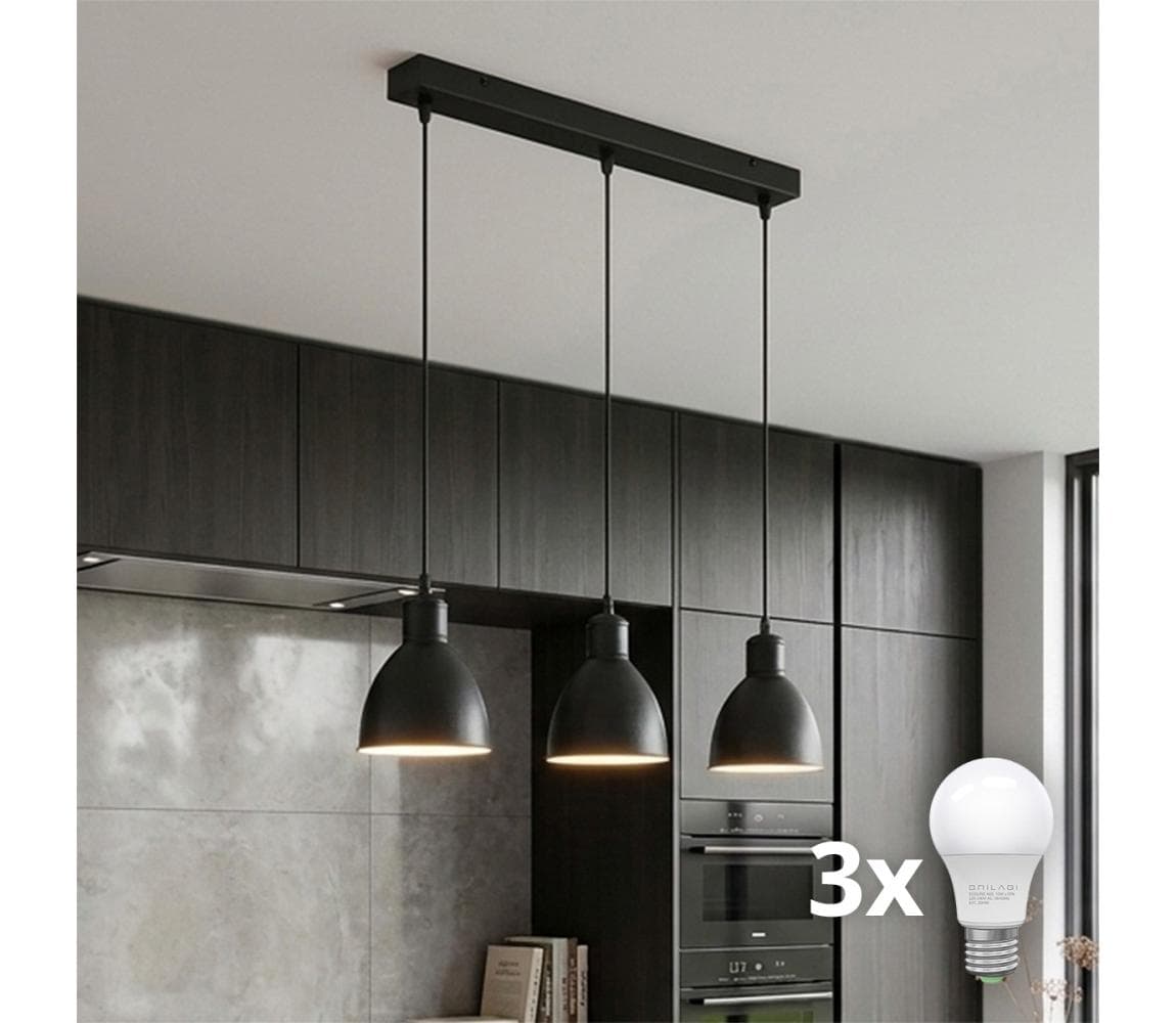Brilagi - LED luster na lanku RIDDY 3xE27/60W/230V čierna 8590828039198