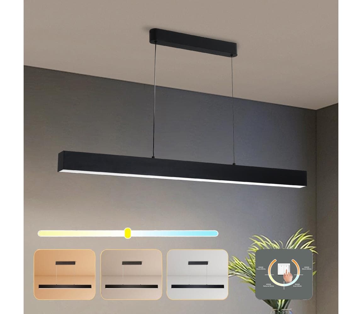 Brilagi - LED Luster na lanku SLEEKLINE LED/40W/230V 3000/4500/6000K čierna BRI106