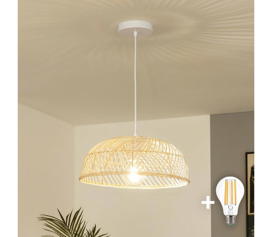 Brilagi - LED luster s lankom CERIA BOHO 1xE27/40W/230V pr. 60 cm ratan EG300171+EG781132