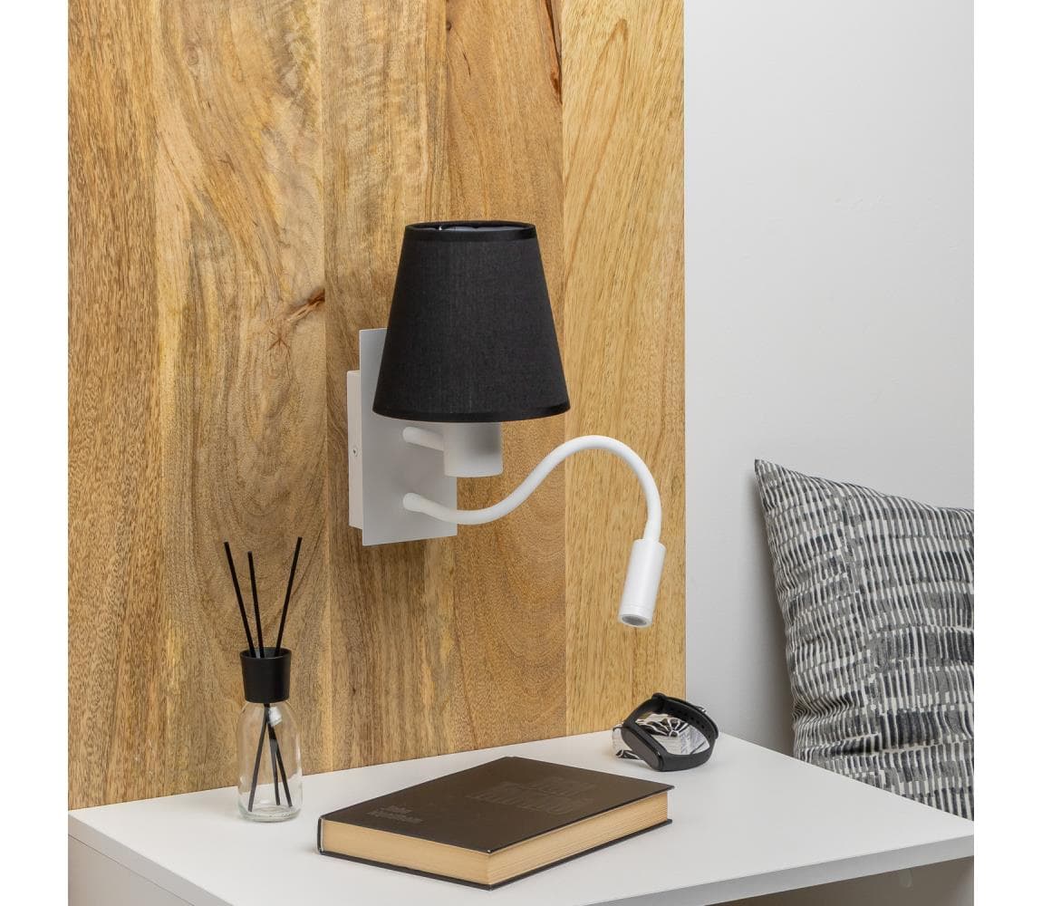 Brilagi - LED Nástenná lampa NUBILA 1xE27/25W/230V + LED/3W biela/čierna BG1559+BG1568