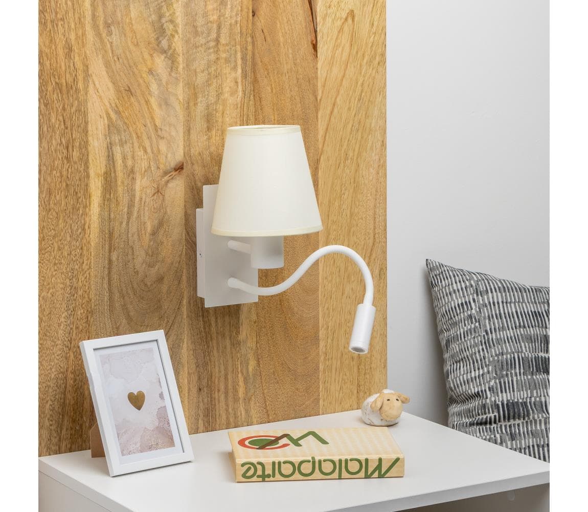 Brilagi - LED Nástenná lampa NUBILA 1xE27/25W/230V + LED/3W biela/krémová BG1559+BG1572