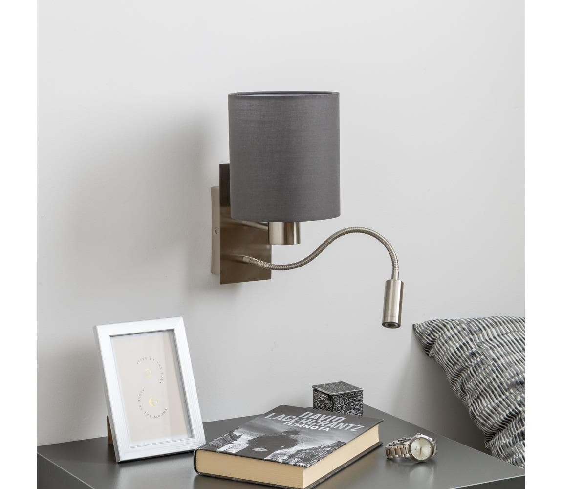 Brilagi - LED Nástenná lampa NUBILA 1xE27/25W/230V + LED/3W chróm/antracit BG1556+BG1574