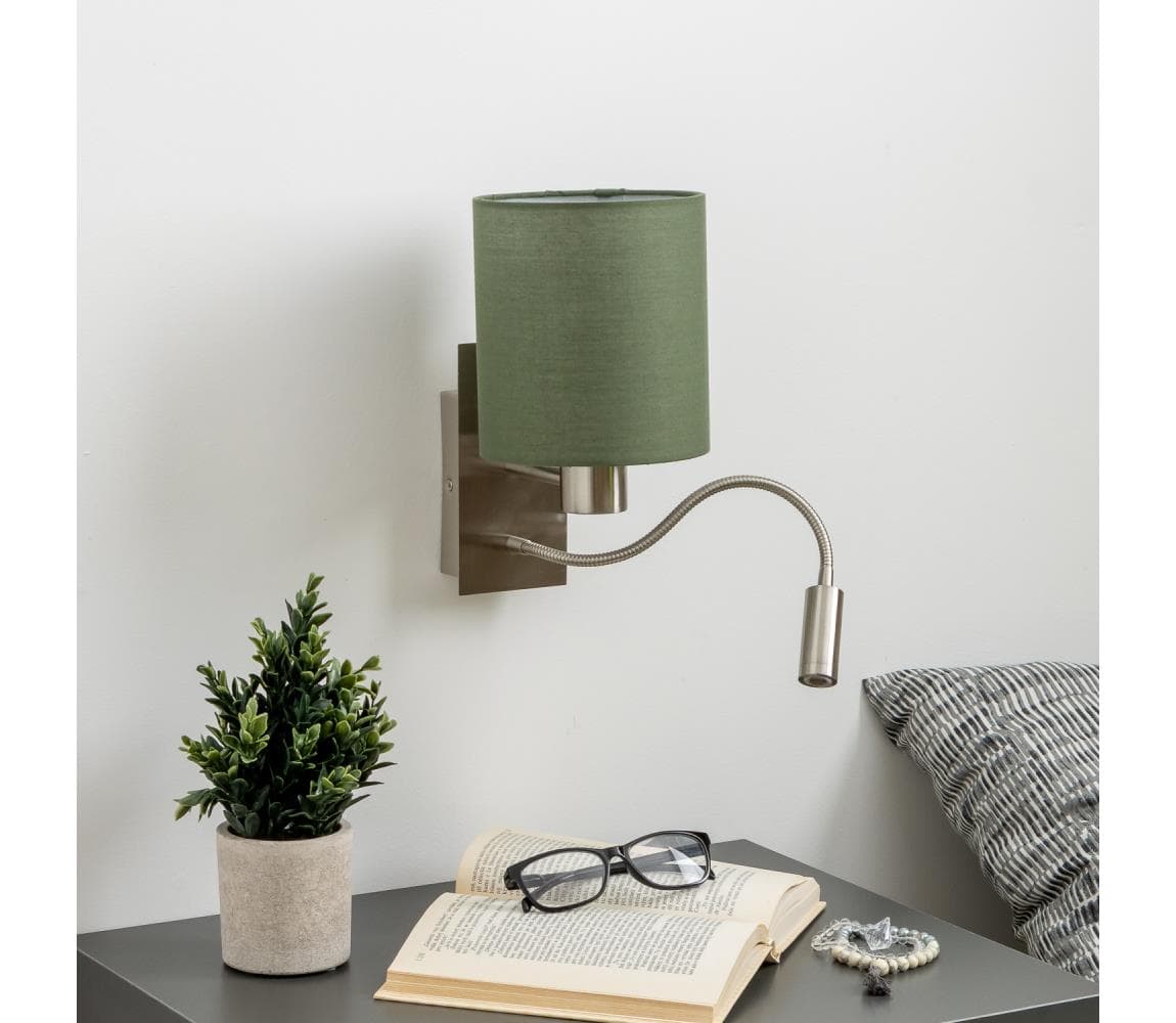 Brilagi - LED Nástenná lampa NUBILA 1xE27/25W/230V + LED/3W chróm/zelená BG1556+BG1576