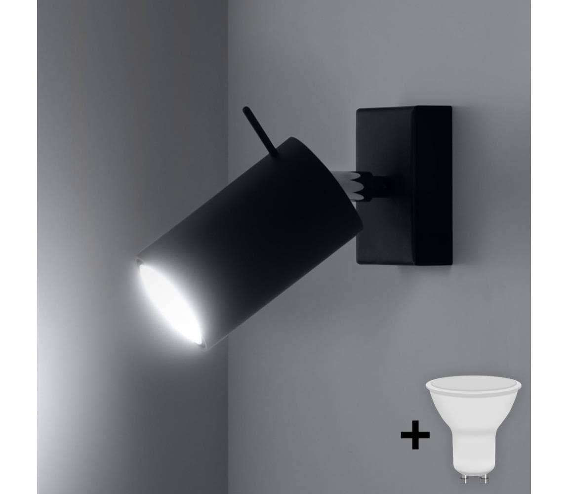 Brilagi - LED Nástenné bodové svietidlo ASMUS 1xGU10/7W/230V čierna BR.0091