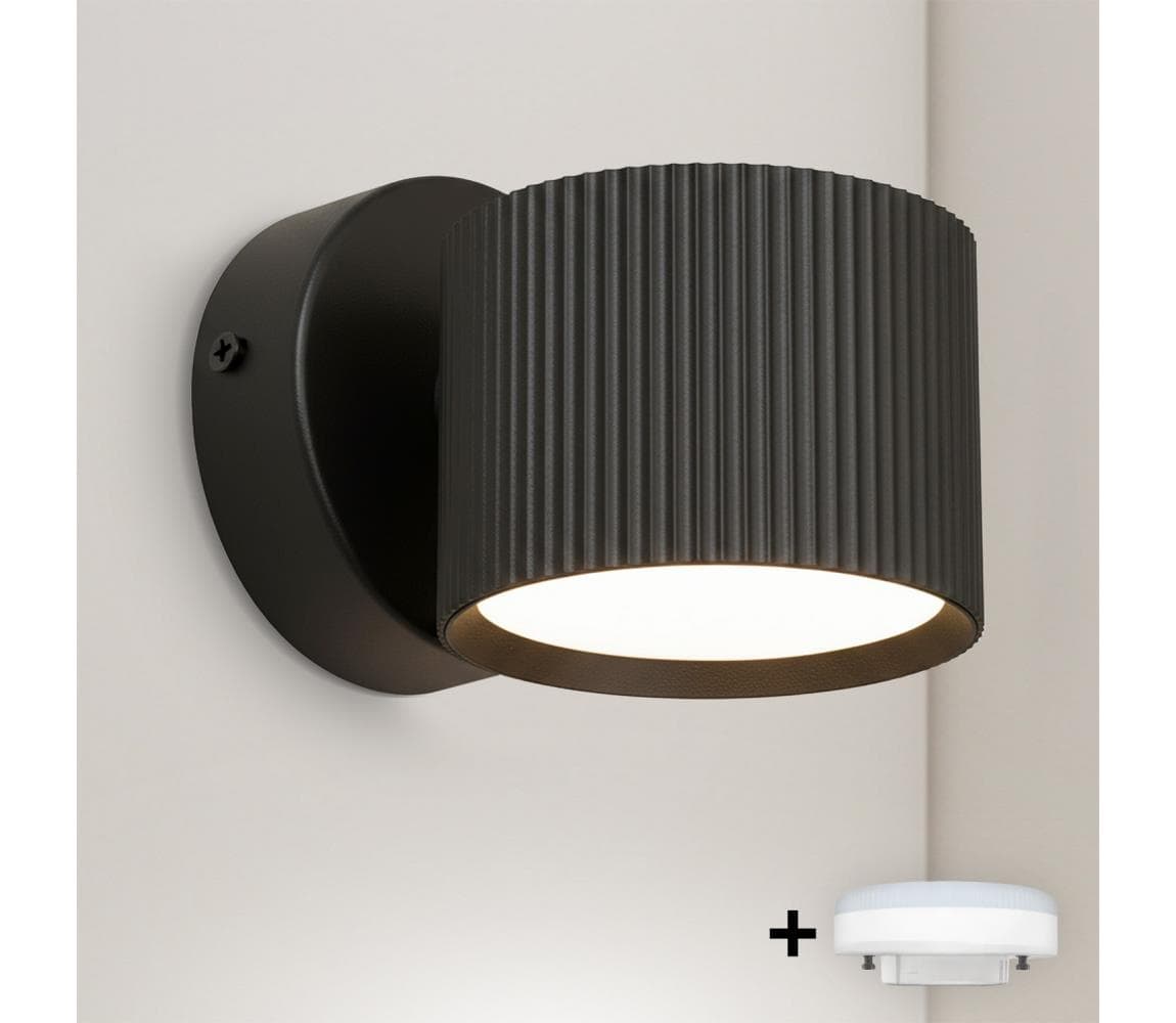 Brilagi - LED Nástenné bodové svietidlo STRIPY 1xGX53/15W/230V čierne WO-GX-06-BLK-OEM