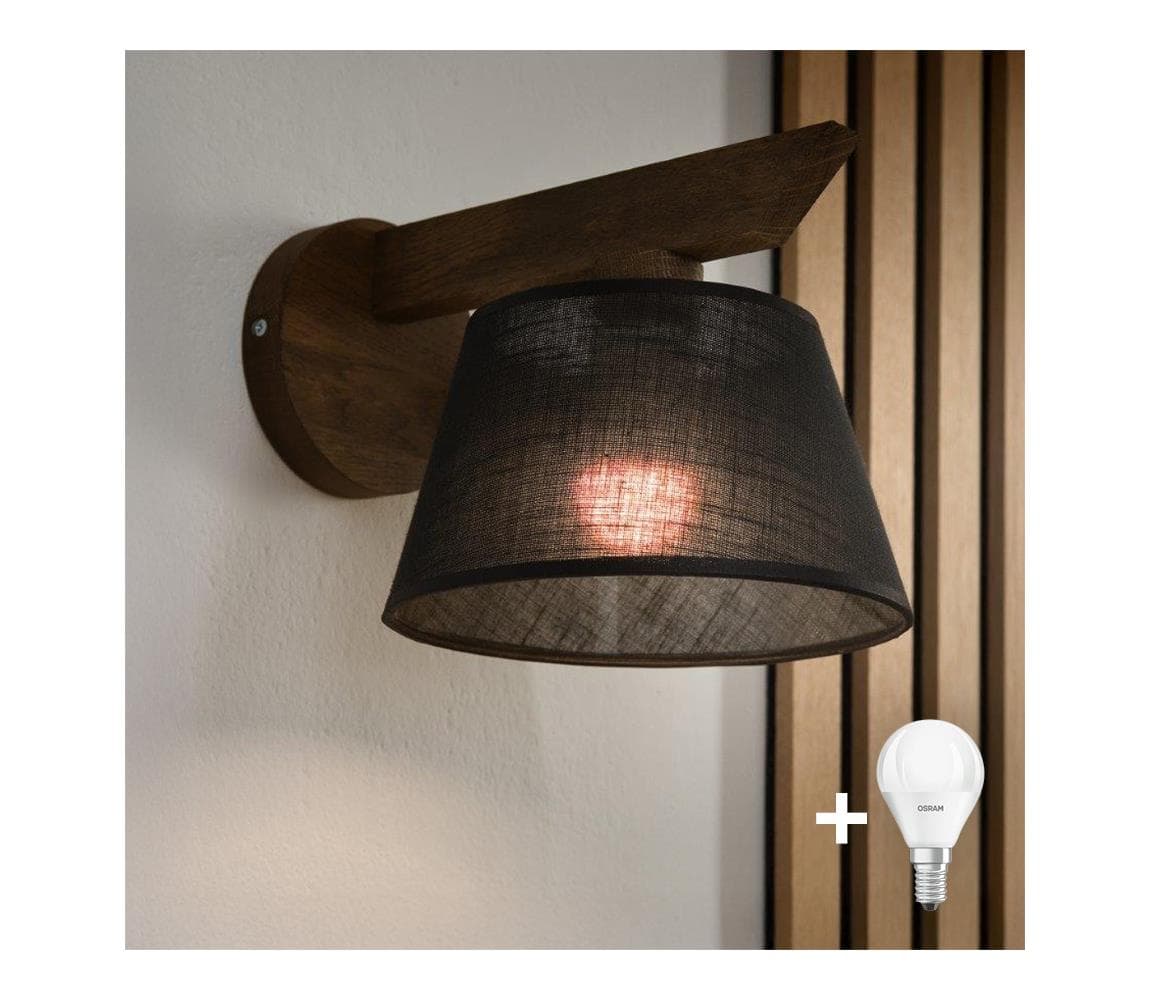 Brilagi - LED Nástenné svietidlo ANTHONY 1xE14/40W/230V dub orech/čierna 8590828610472