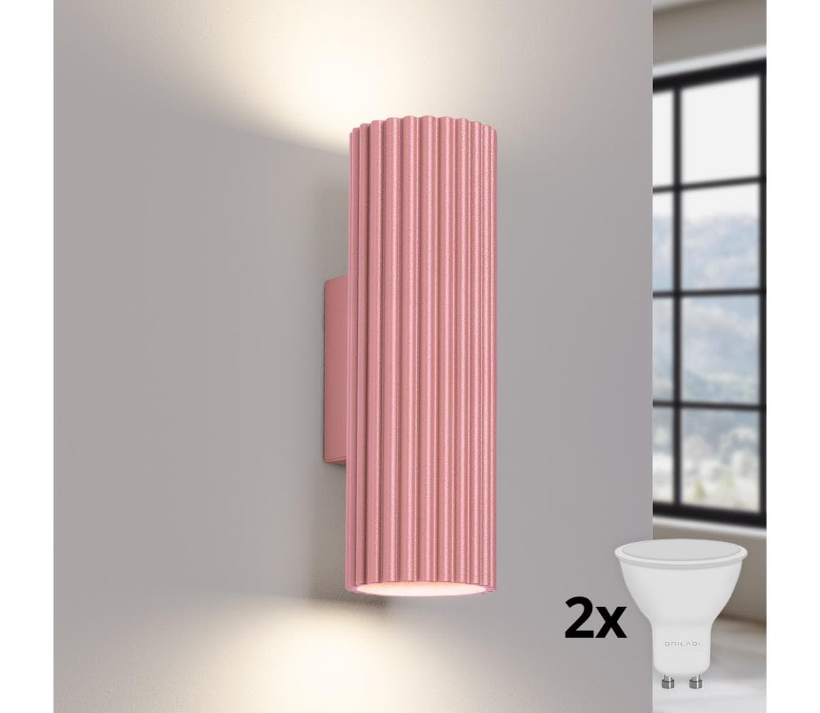 Brilagi - LED nástenné svietidlo CRESTO 2xGU10/10W/230V 20 cm ružové BR.1939