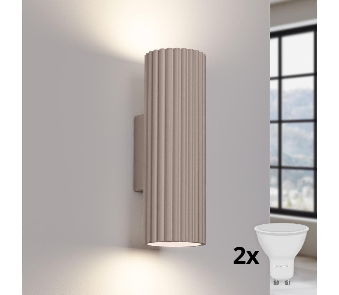 Brilagi - LED nástenné svietidlo CRESTO 2xGU10/10W/230V 20 cm taupe BR.1760