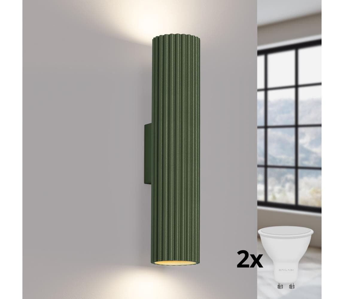 Brilagi - LED nástenné svietidlo CRESTO 2xGU10/10W/230V 30 cm zelené BR.1615