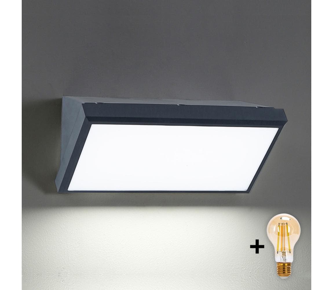 Brilagi-LED Nástenné svietidlo TRIANGLE 1xE27/6W/230V 2700-6500K IP65 antracit BG1023+AI0599