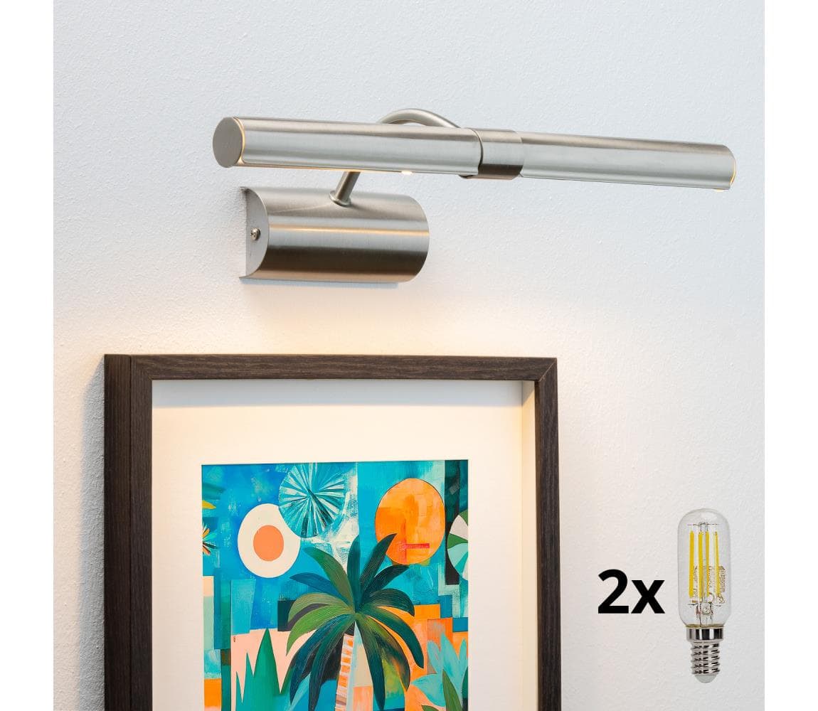 Brilagi - LED Obrazové svietidlo DANAE 2xE14/4W/230V 3000K matný chróm BG0810+2xAI0848