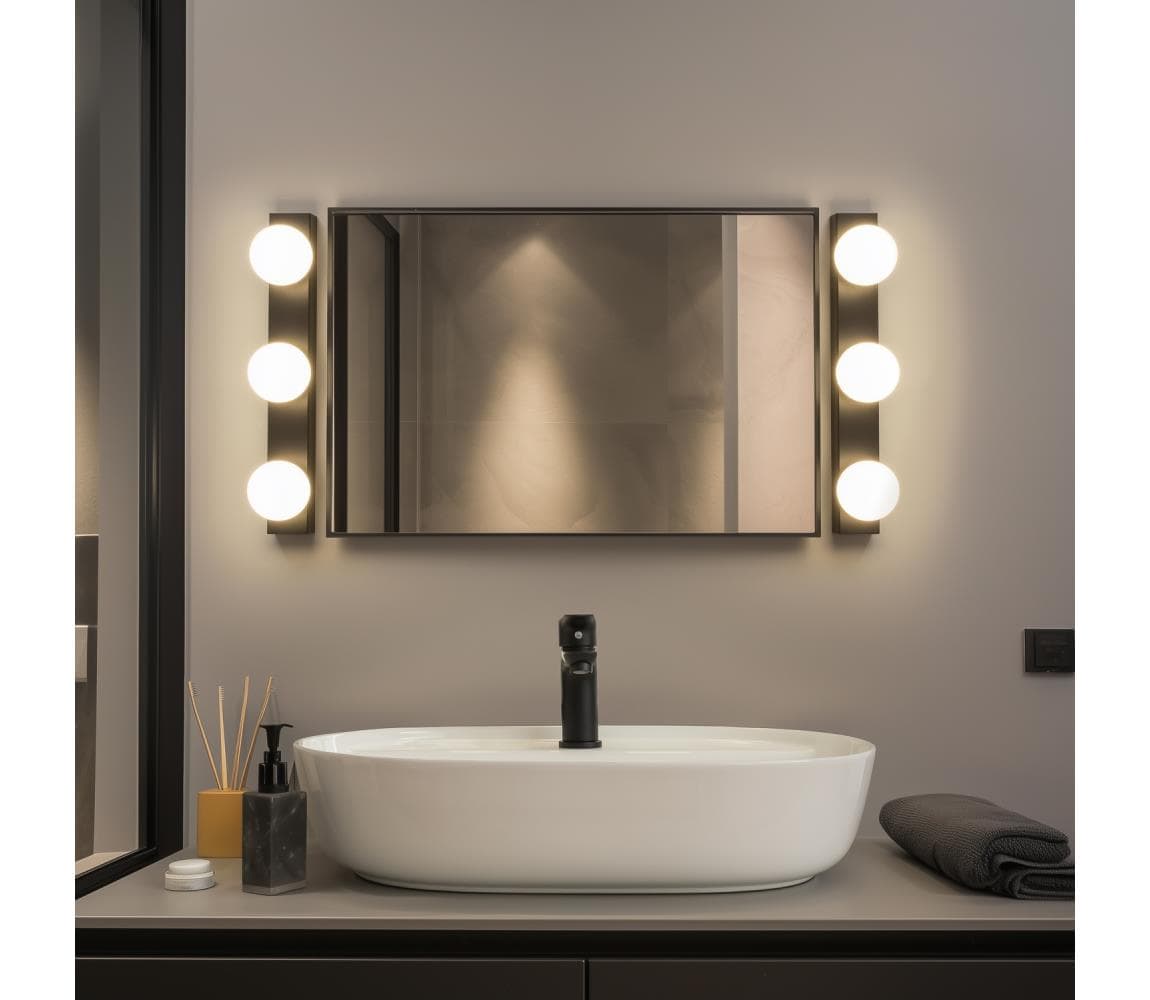Brilagi - LED osvetlenie kúpeľňového zrkadla HOLLYWOOD 3xLED/3W/230V IP44 čierna FG-M1-C22-3-BLK