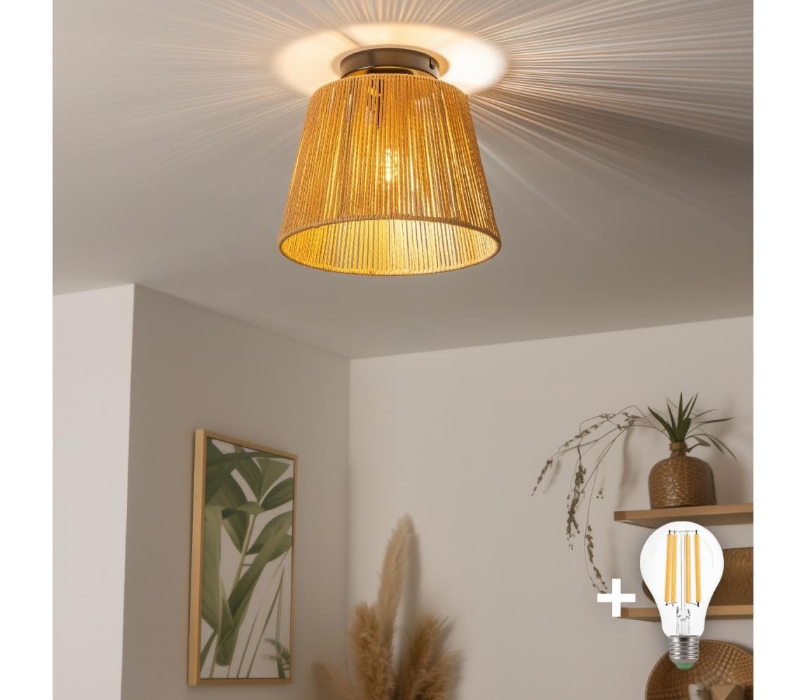 Brilagi - LED prisadené stropné svietidlo CERIA BOHO 1xE27/40W/230V, priemer 28 cm, hnedá BG3988+EG781111