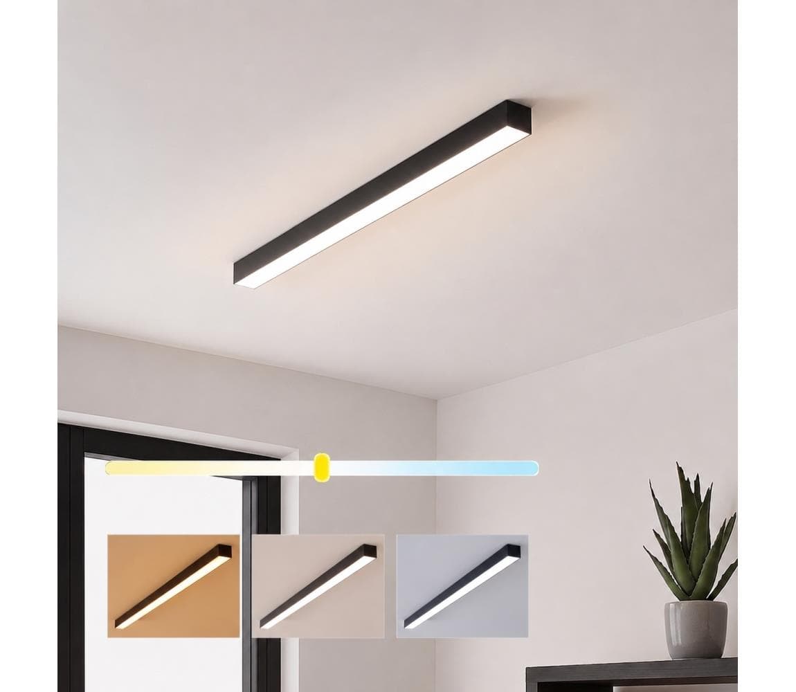 Brilagi- LED prisadené stropné svietidlo FULLDAY LED/20/30/40W/230V 2700/4000/6000K čierna BG47313CCT_PW