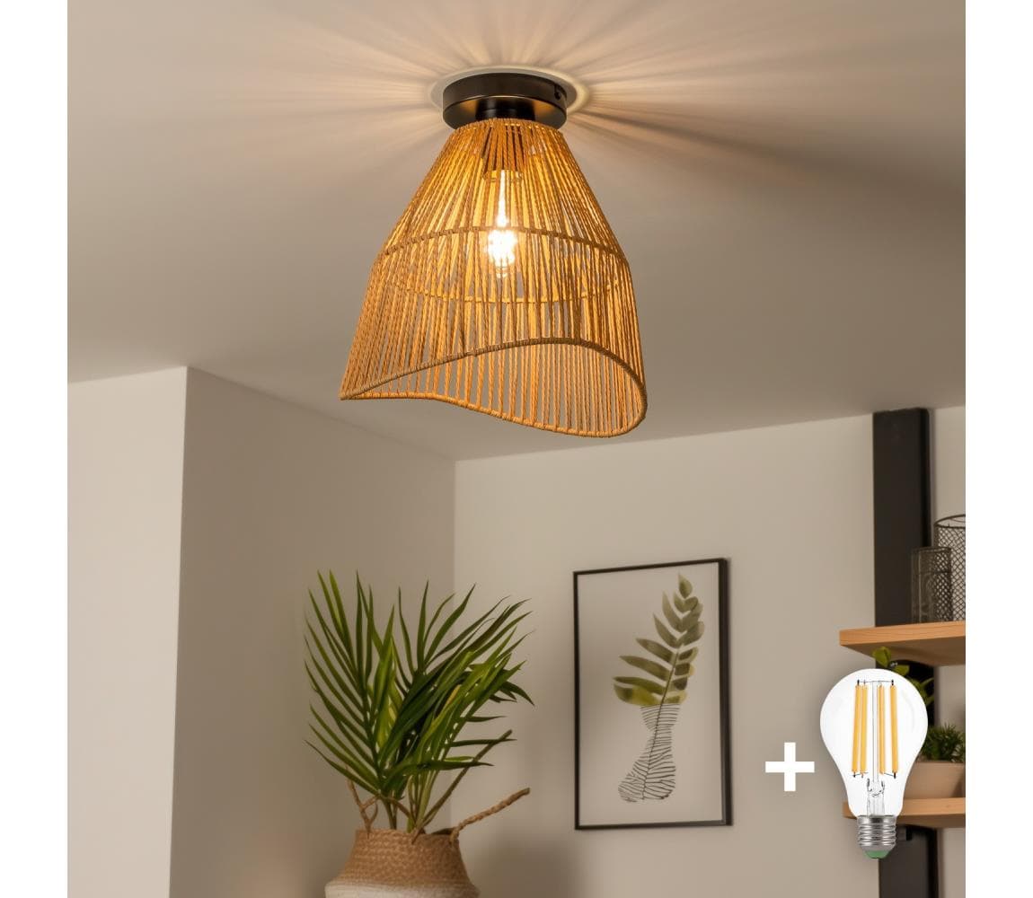 Brilagi - LED Prisadený luster CERIA BOHO 1xE27/40W/230V pr. 30 cm hnedá BG3988+EG781101