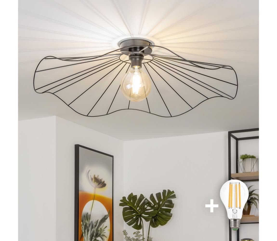 Brilagi - LED prisadený luster CERIA WIRE 1xE27/40W/230V priemer 80 cm čierna BG3988+EG300157