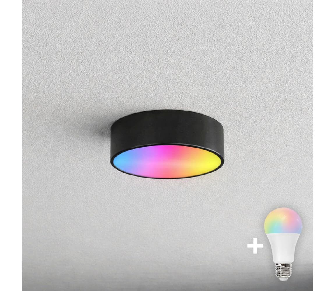 Brilagi - LED RGBW stmievateľné kúpeľňové stropné svietidlo CLARE 1xE27/9W/230V IP54 Wi-Fi čierna BG0819+AI0819