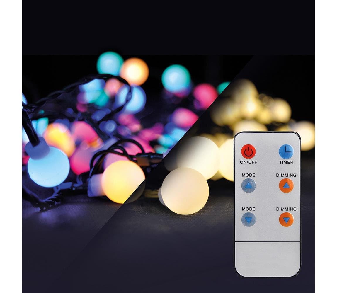 Brilagi - LED RGBW Vianočná vonkajšia reťaz 200xLED/8 funkcií 25m IP44 + DO 1V09-RGB-OEM1