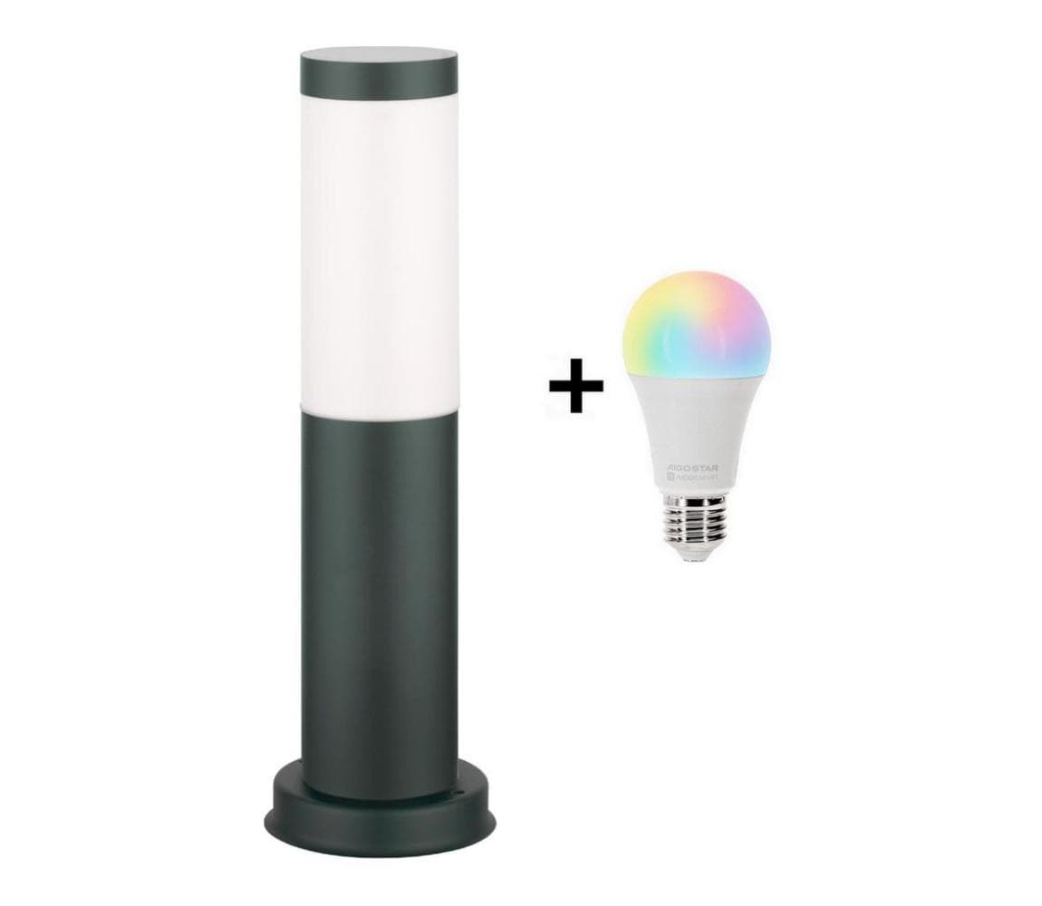 Brilagi - LED RGBW vonkajšie svietidlo 1xE27/9W/230V 40 cm IP44 antracit BG3934+AI0819