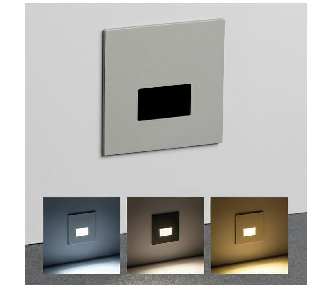 Brilagi - LED schodiskové svietidlo JACK LED/3W/230V 3000/4000/6500K IP65 sivá GXDO098