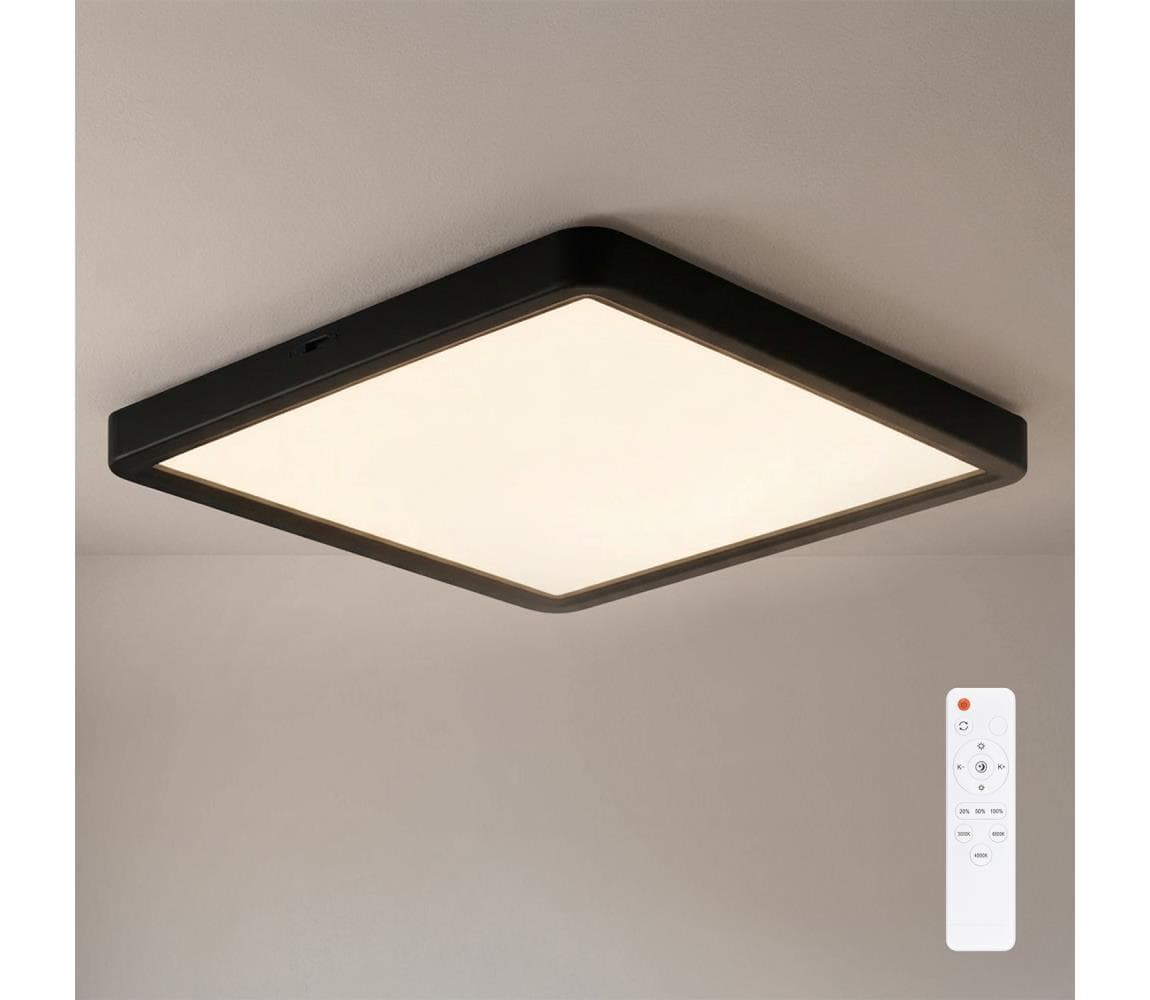 Brilagi -LED stmievateľné stropné svietidlo ESTELA SQUARE LED/36W/230V 31x31 cm čierna+DO WO800-OEM52-BLK-REM