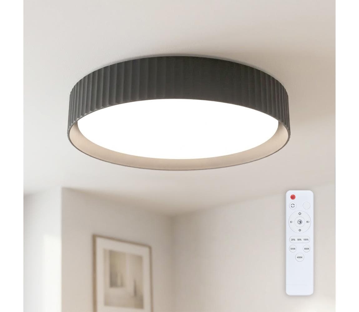 Brilagi - LED stmievateľné stropné svietidlo LUCIA LED/48W/230V pr. 41 cm čierne+diaľkové ovládanie WO800-OEM38-40