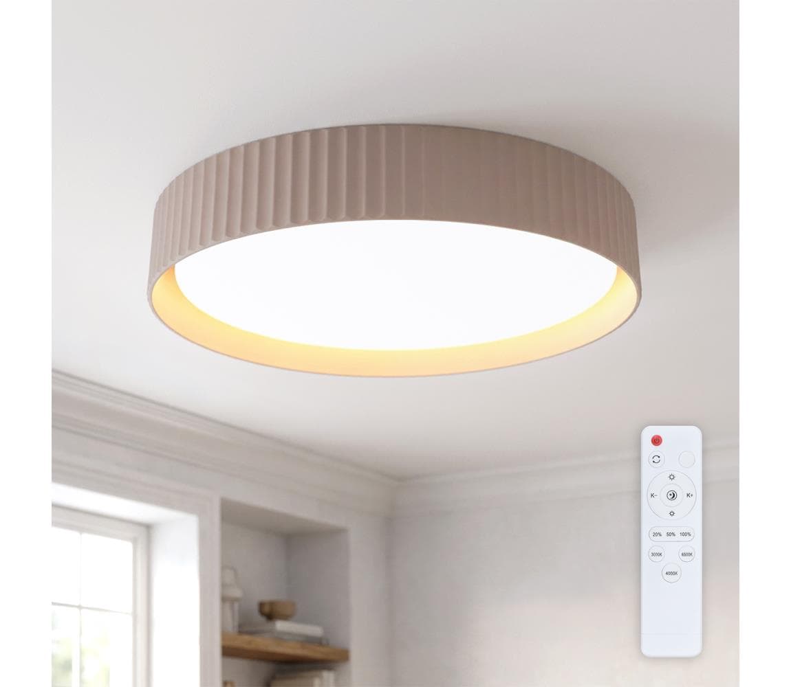 Brilagi - LED stmievateľné stropné svietidlo LUCIA LED/48W/230V pr. 41 cm hnedé s diaľkovým ovládaním WO800-OEM42-40