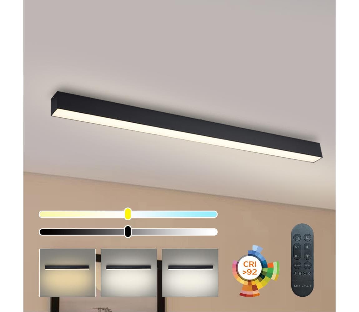 Brilagi - LED stmievateľné stropné svietidlo SLEEKLINE LED/40W/230V Wi-Fi Tuya čierne + diaľkový ovládač BRI468
