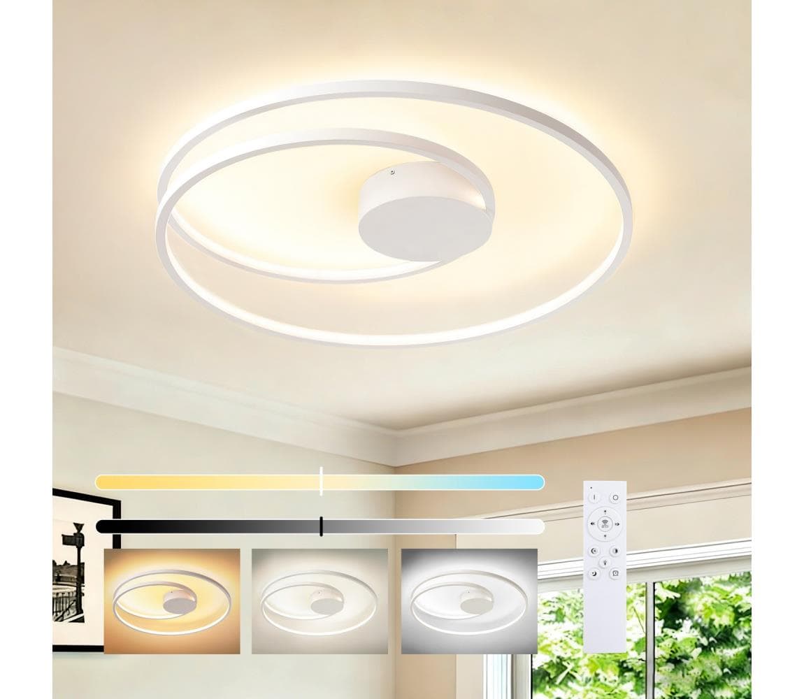 Brilagi- LED stmievateľné stropné svietidlo TWISTER LED/75W/230V pr. 70 cm biela + DO BRI491